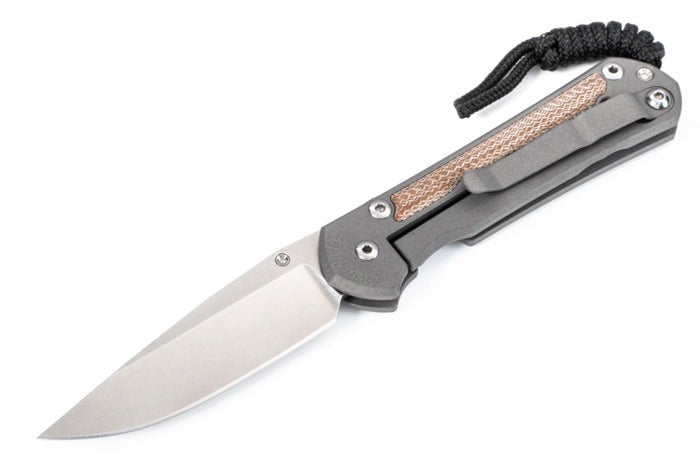 Chris Reeve Knives - Small Sebenza 31 - Left Handed - Natural Canvas Micarta Inlay - Drop Point - S31-1213