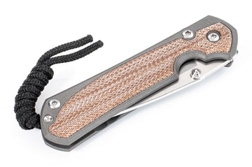 Chris Reeve Knives Small Sebenza 31 - Left Handed - Natural Canvas Micarta Inlay - Drop Point - S31-1213 - 0