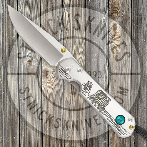 Chris Reeve Knives - Small Sebenza 31 - CGG Lunar Landing W/ Chrysocolla - Drop Point - S31-1504