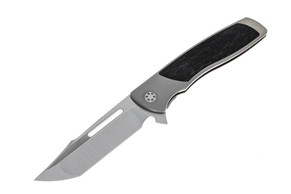 Sharp By Design Mini Evo - M390 Harpoon Point Blade - Carbon Fiber Inlay - Titanium Handle
