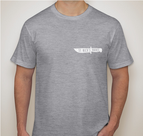 St. Nicks Knives - T-Shirt - Feathered Gray - X-Large - SNK403
