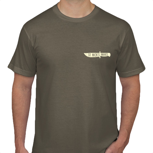 St. Nicks Knives - T-Shirt - Army Green - Made in the USA
