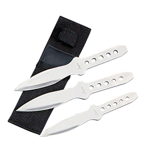 Throwing Knives - 3pc Set - 6.5 in -  Silver - A1303-S