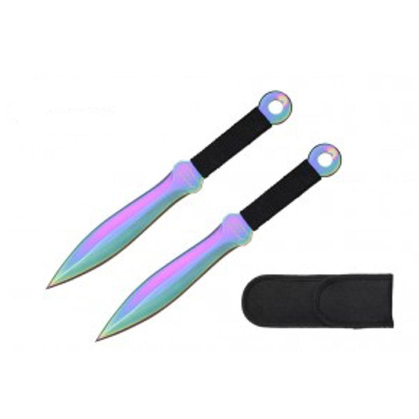 Throwing Knives - 7.5in - 2pcs - Rainbow - A0003-2RW