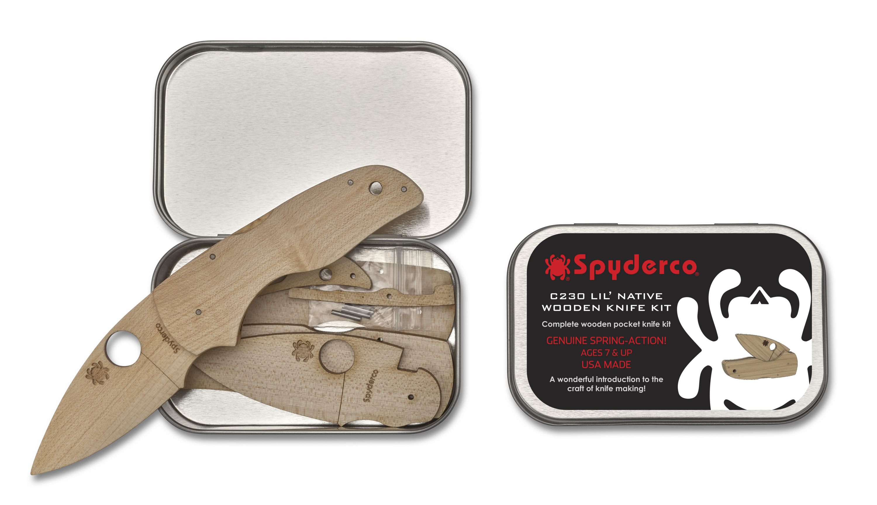 Spyderco Lil Native Wooden Knife Kit - WDKIT2