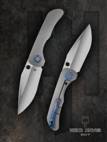Wehr Knives Wolf-P - Zircuti Hardware - Bead Blast/Stonewash Titanium Handle - M390 Steel