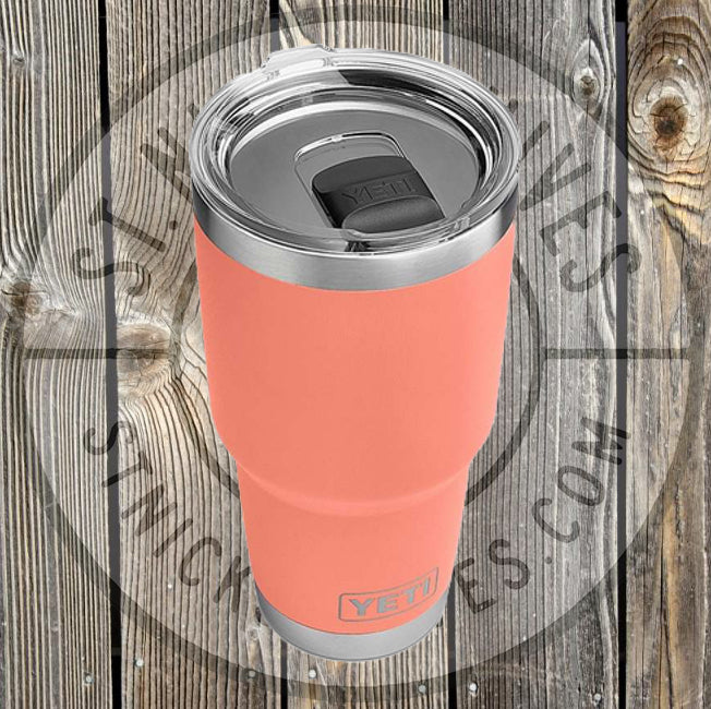 YETI Original 2017 Authentic Coral 30 oz Rambler Tumbler Cup Limited  Edition!