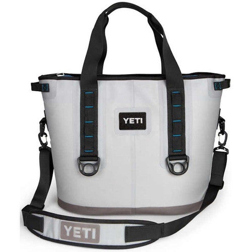 YETI Coolers - Hopper 40 - Soft-Sided Cooler - Fog Gray / Tahoe Blue - YHOP40G