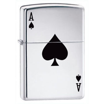 Zippo - Ace of Spades - High Chrome Polish Lighter - 24011