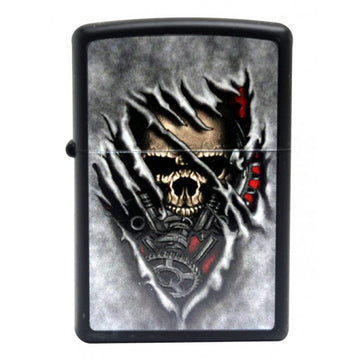 Zippo - Black Ripped Skull Lighter - 28882