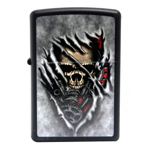 Zippo - Black Ripped Skull Lighter - 28882