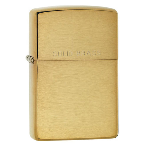 Zippo - Brushed Brass, w/ Solid Brass Engraved - 204