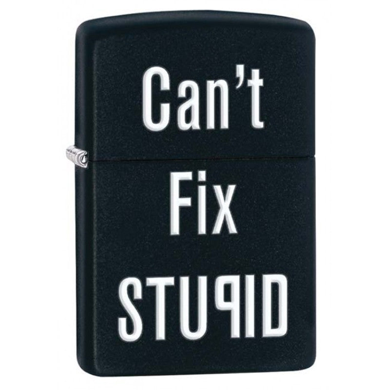 Zippo - Can't Fix Stupid - Black Matte Lighter - 28664