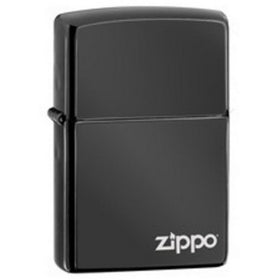 Zippo - Ebony Lighter w/ Zippo Logo - 24756ZL