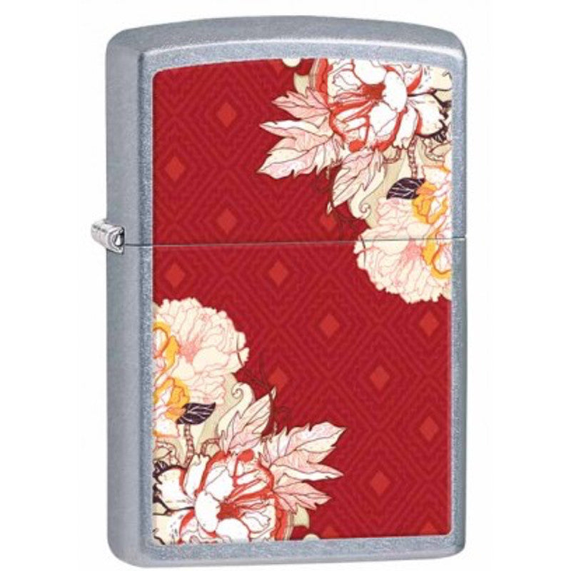 Zippo - Red Floral Design Lighter - 28849
