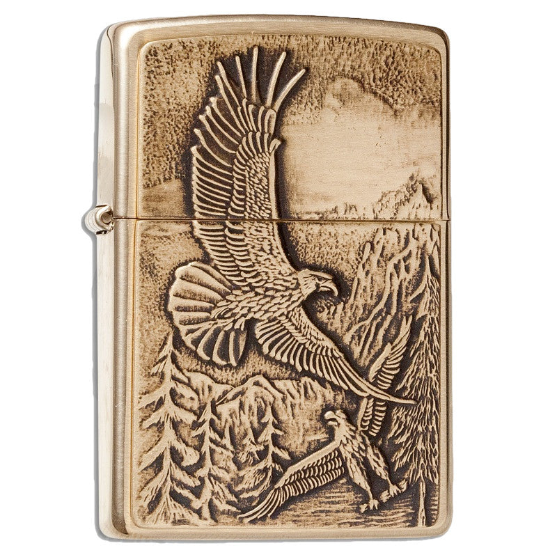 Zippo - Where Eagles Dare - Brushed Brass Lighter - 20854