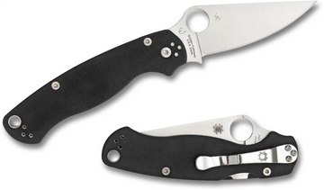 Spyderco Paramilitary 2 - Left Handed - Black G10 -  C81GPLE2