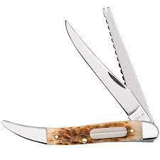 Case - Fishing Knife in Amber Jig Bone - Medium Toothpick - 10726