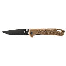 Gerber Zilch - Drop Point Plain Edge - Tan Handle - Black Blade - 30-001880