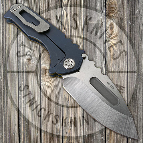 Medford Praetorian Genesis T - S35VN - Tumbled Drop Point Blade - Blue Anodized Handles - Standard Hardware and Clip - NP3 Breaker