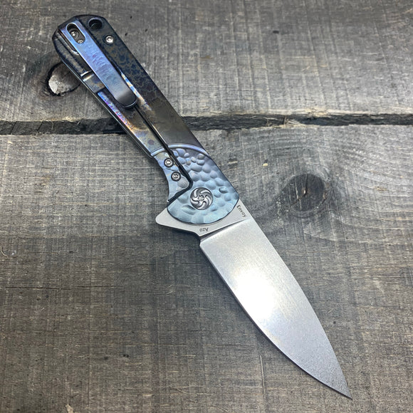 Kizer Envoy - St. Nick's Custom Anodization - Lightning Strike Finish - Ano'd Bolsters