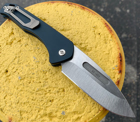 Medford - Praetorian Swift - Push Button Automatic - S35VN - Tumbled Finish - Blue Aluminum Handles - SNK/WTO - Home Office
