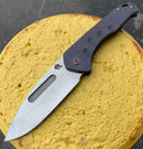 Medford - Praetorian Slim - S35VN Drop Point Blade - Dark Violet Ano Handles - Flamed Hardware and Clip-1