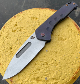 Medford - Praetorian Slim - S35VN Drop Point Blade - Dark Violet Ano Handles - Flamed Hardware and Clip - SNK/WTO - Home Office