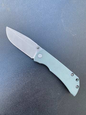 McNees Custom Knives MAC 2 - Matte Stonewashed Blade - Green Ano Handle