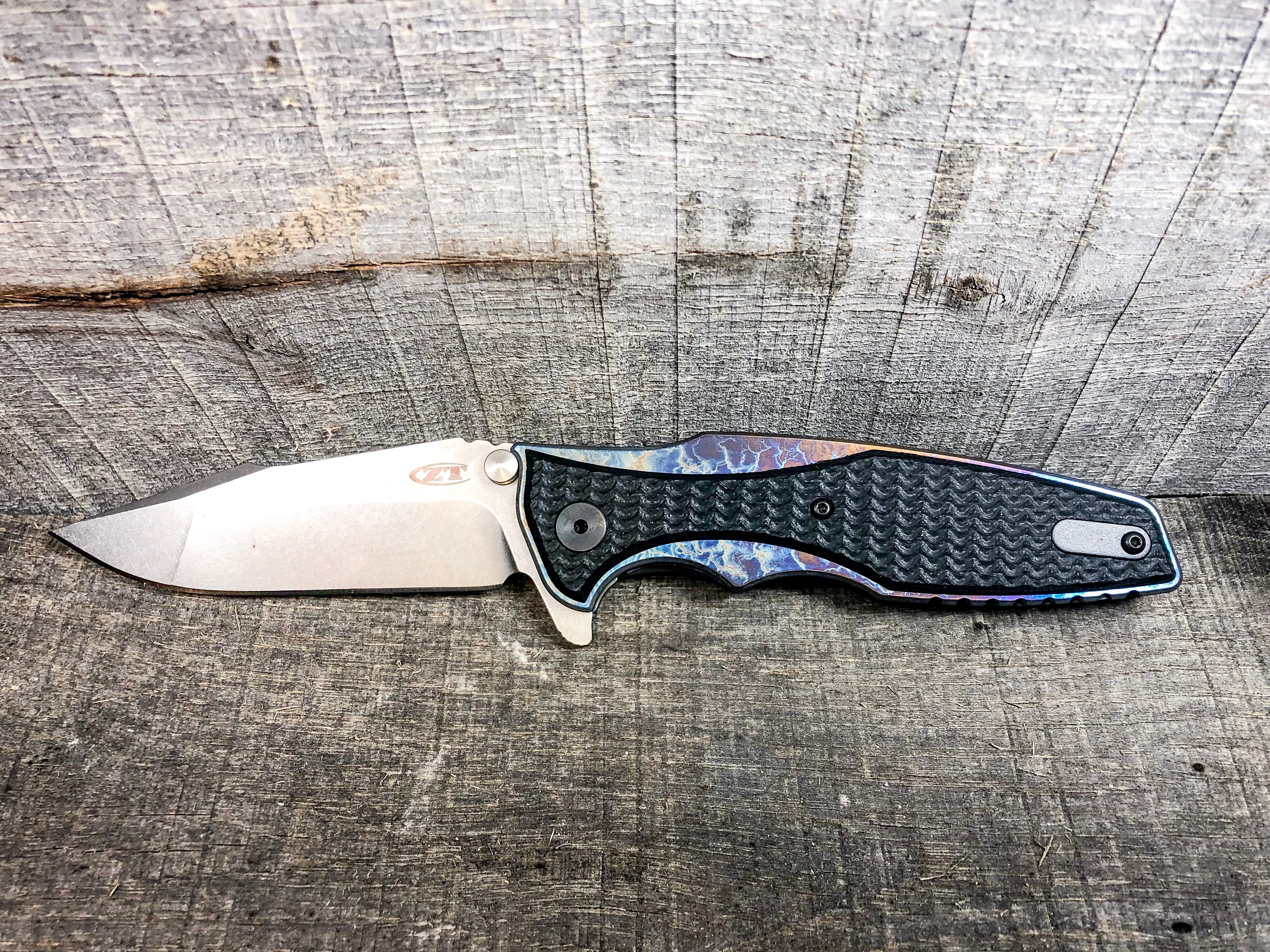 Zero Tolerance 0393SW - St. Nick's Custom Anodization - Lightning Strike Finish - Polished