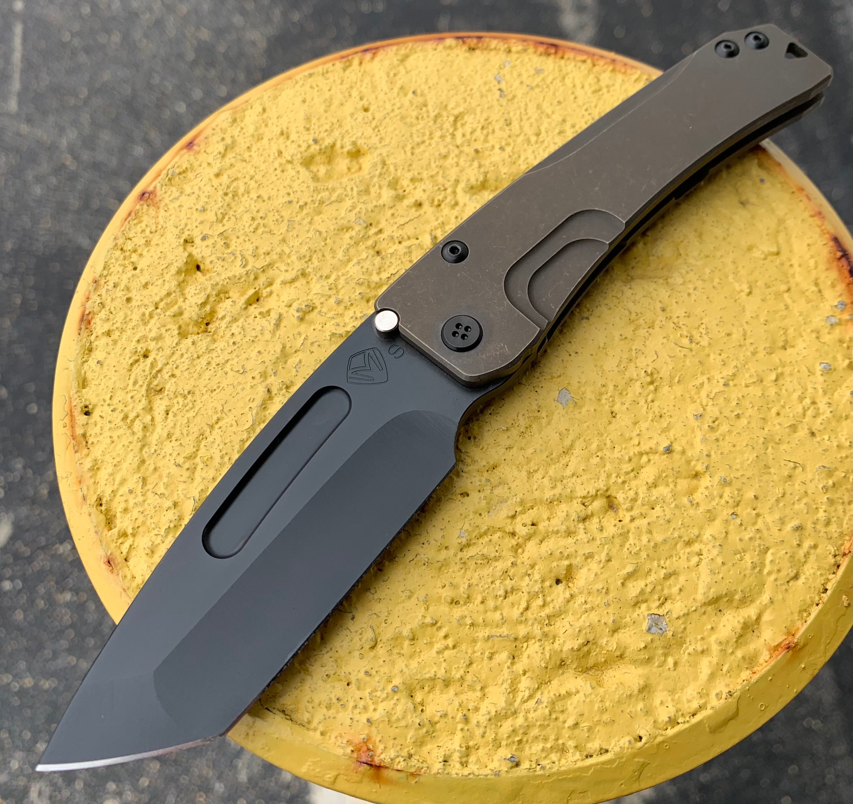 Medford - Slim Midi Marauder - S35VN - PVD Tanto Blade - Bronze Ano - PVD Clip and Hardware