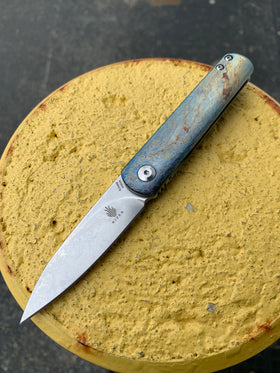 Kizer Feist - Drop Point - Lightning Strike Finish - St. Nick's Custom Anodization