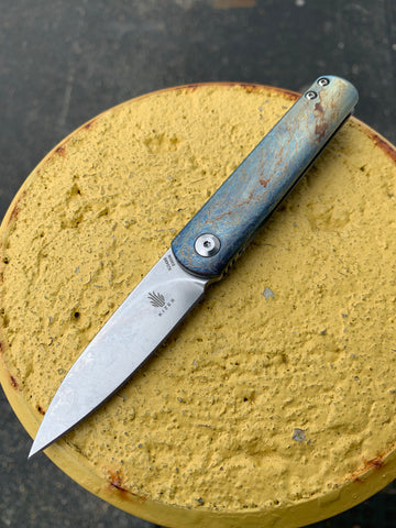 Kizer Feist - Drop Point - Lightning Strike Finish - St. Nick's Custom Anodization