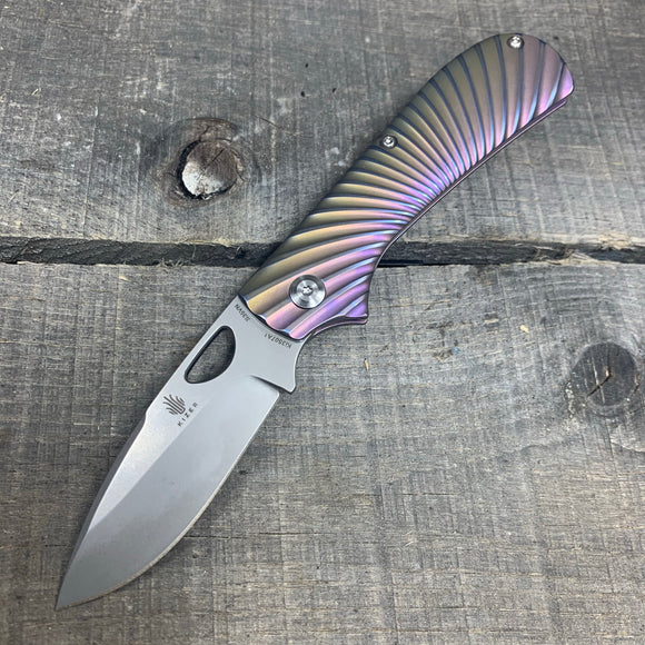 Kizer Zipslip - Lightning Strike Clip and Spring - Ano Fade Handle - St. Nick's Custom Anodization
