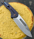 Medford - Praetorian Slim - S35VN Drop Point Blade - Dark Violet Ano Handles - Flamed Hardware and Clip-2