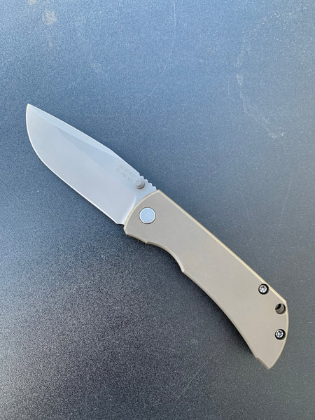 McNees Custom Knives MAC 2 - Matte Stonewashed Blade - Bronze Ano Handle