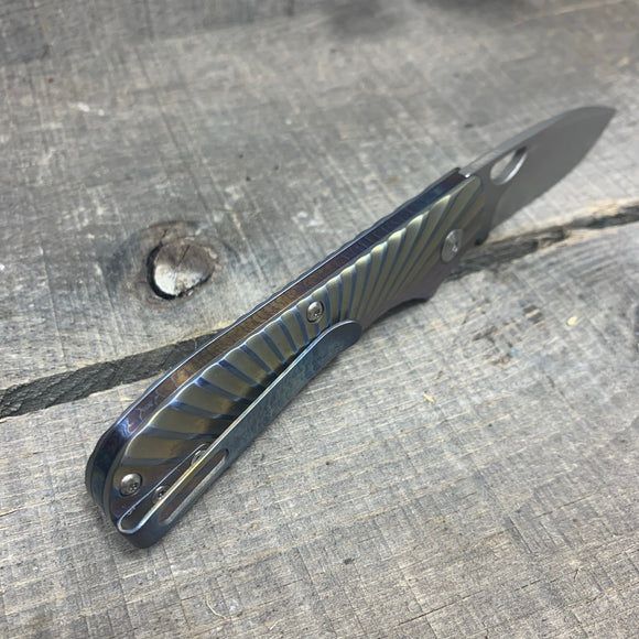 Kizer Zipslip - Lightning Strike Clip and Spring - Ano Fade Handle - St. Nick's Custom Anodization