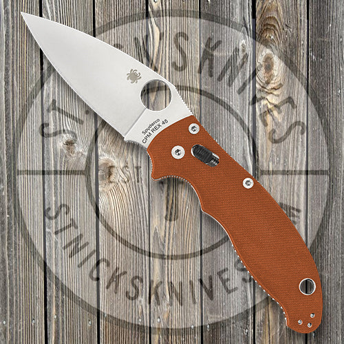 Spyderco Manix 2 - Plain Edge - Orange G-10 - Rex 45 - C101GPBORE2