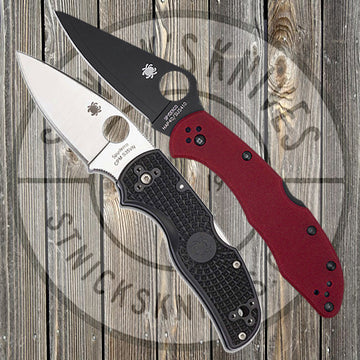 Spyderco - Exclusive - Combo Pack -Native 5/Delica - Plain Edge - Red G10 - SPYCOMBOPK3