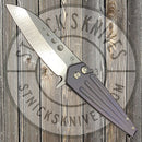 Medford - Nosferatu Flipper - S35VN -Tumbled Blade - Blue Ano Handles - Standard Hardware and Clip - Black Aluminum Breaker-1