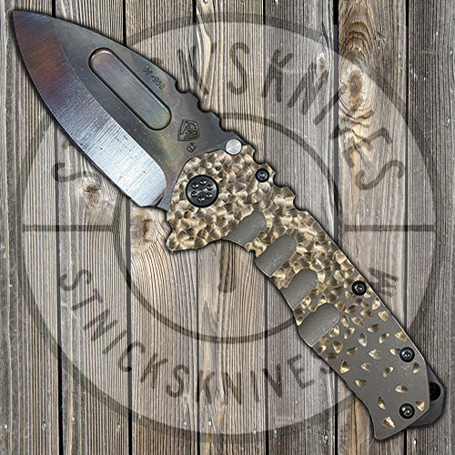 Medford - Praetorian T - S35VN - Vulcan Finish - Drop Point - Bronze Hammer Fade Handles - MK012MKT