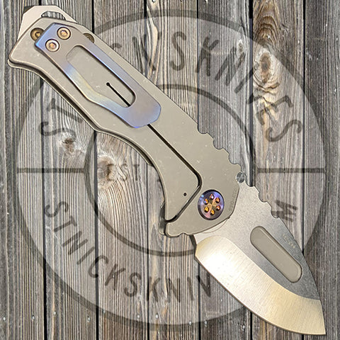 Medford - Praetorian Genesis T - 3V - Tumbled Drop Point Blade - Tumbled Handles - Flamed Hardware and Clip - NP3 Breaker