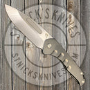 Medford - Praetorian Slim - S35VN - Tumbled Drop Point Blade - Blue Ano Pinstripe Handles - Std. Hardware and Clip-2