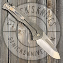 Medford - Praetorian Slim - S35VN - Tumbled Drop Point Blade - Blue Ano Pinstripe Handles - Std. Hardware and Clip-3