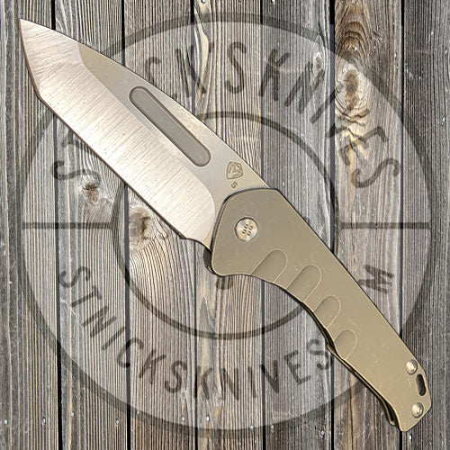 Medford - Praetorian Slim - S35VN - Tumbled Tanto Blade - Bronze Ano Handles - Std. Hardware and Clip