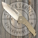 Medford - Praetorian Slim - S35VN - Tumbled Tanto Blade - Bronze Ano Handles - Std. Hardware and Clip-1