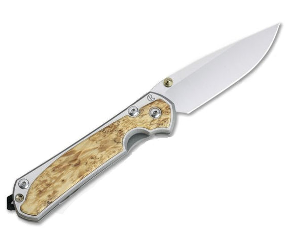 Chris Reeves Knives Small Sebenza 31 - Left Handed - Box Elder Inlay - Drop Point - S31-1109