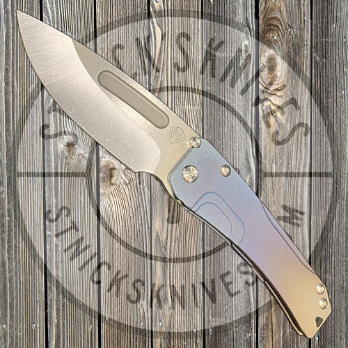 Medford - Slim Midi Marauder - S35VN - Tumbled Drop Point Blade - Blue/Violet/Bronze Ano Fade Handles - Std. Hardware and Clip