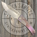 Medford - Slim Midi Marauder - S35VN - Tumbled Drop Point Blade - Violet Anodized "Falling Leaf" Handles - Std. Clip and Hardware-1