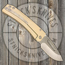 Medford - Slim Midi Marauder - S35VN - PVD Drop Point Blade - Bronze Ano "Acanthus Leaves" Handles - PVD Clip and Hardware-2